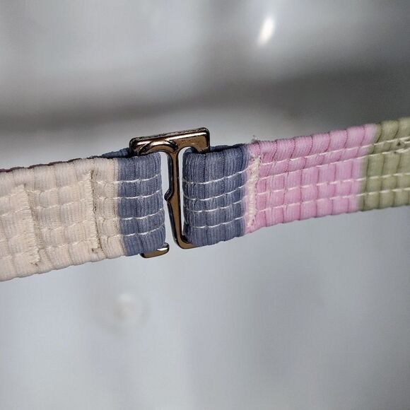 Fun Xhilaration Two Piece Swim Suit Bikini Color Block Ribbed Striped Size Small - Picture 6 of 12